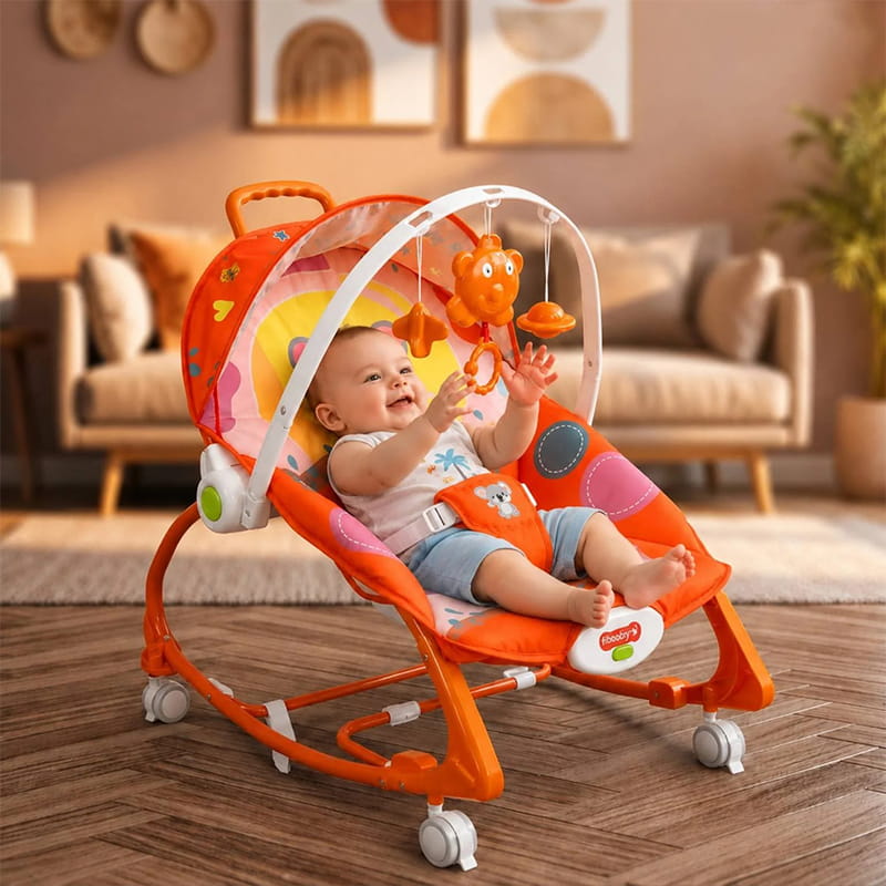 Wheel Baby Rocker <br>খেলনা + চাকা + মিউজিক + 🔄 রকার + 📳 ভাইব্রেশন সহ - Image 2